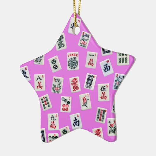 Mahjong Fliesen-Design in Rosa Keramik Ornament (Links)