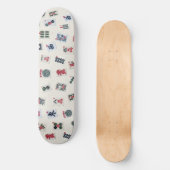 MahJong Fliesen Fotografie auf Abzeichen Hintergru Skateboard (Vorderseite)