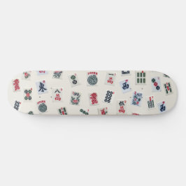 MahJong Fliesen Fotografie auf Abzeichen Hintergru Skateboard