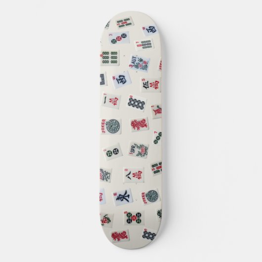 MahJong Fliesen Fotografie auf Abzeichen Hintergru Skateboard (Vorderseite)