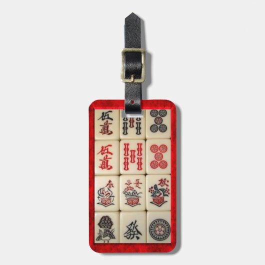 Mahjong Fliesen Gepäckanhänger (Vorderseite vertikal)