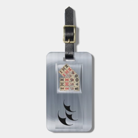 Mahjong Fliesen Gepäckanhänger (Vorderseite vertikal)