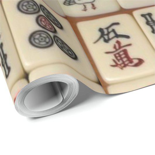 Mahjong Fliesen Geschenkpapier (Rolleneckpunkt)