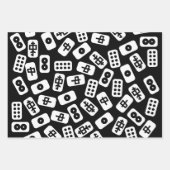 Mahjong-Fliesen in Rosa, Braun und Schwarz Geschenkpapier Set (Vorderseite 2)