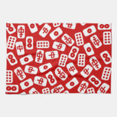 Mahjong-Fliesen in rot Geschirrtuch (Horizontal)