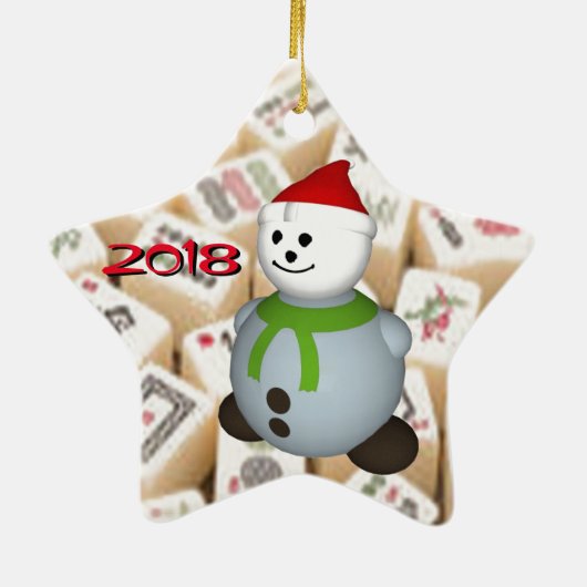 Mahjong-Fliesen Keramik Ornament (Hinten)