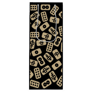 Mahjong-Fliesen, schwarz braun Geschenktüte Für Weinflaschen