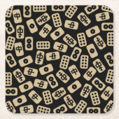 Mahjong-Fliesen, schwarz braun Rechteckiger Pappuntersetzer (Vorderseite)