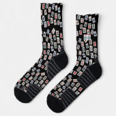 MahJong-Fliesen (Symbole) auf dunkel Socken (Links)
