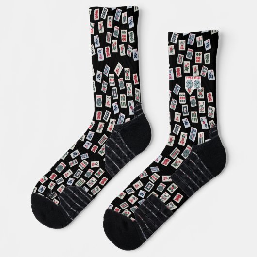 MahJong-Fliesen (Symbole) auf dunkel Socken (Links)