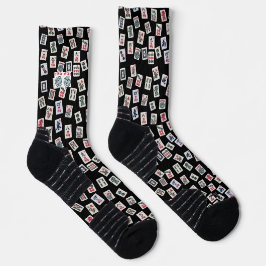 MahJong-Fliesen (Symbole) auf dunkel Socken (Rechts)