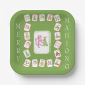Mahjong-Fliesen Urlaub Pappteller (Vorderseite)