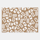 Mahjong-Fliesen, weiß-braune und schwarze Kombinat Geschenkpapier Set (Vorderseite 3)