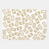 Mahjong-Fliesen, weiß-braune und schwarze Kombinat Geschenkpapier Set (Vorderseite 2)