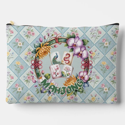Mahjong Floral Zubehörtasche (Vorderseite)