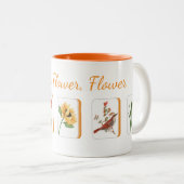 Mahjong Flower Tiles Mug Zweifarbige Tasse (VorderseiteRechts)