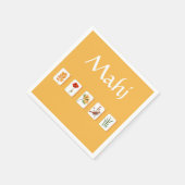 Mahjong Flower Tiles Serviette (Ecke)