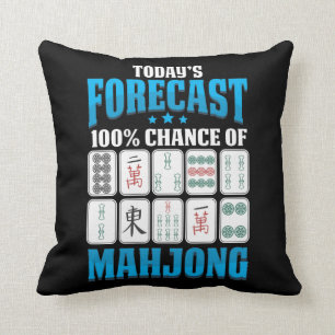 Mahjong Forecast Mah Jong Boardgame Lover Kissen