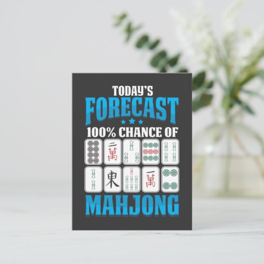 Mahjong Forecast Mah Jong Boardgame Lover Postkarte (Stehend Vorderseite)