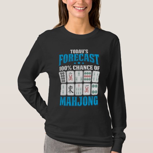 Mahjong Forecast Mah Jong Boardgame Lover T-Shirt (Vorderseite)