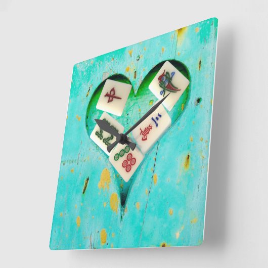 Mahjong füllt meine rustikale Uhr Herz (Winkel)