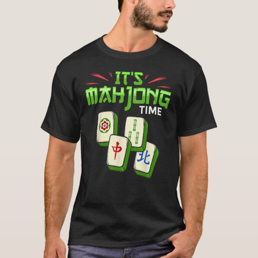Mahjong Game Mah Jongg Online Player Tile T-Shirt (Vorderseite)