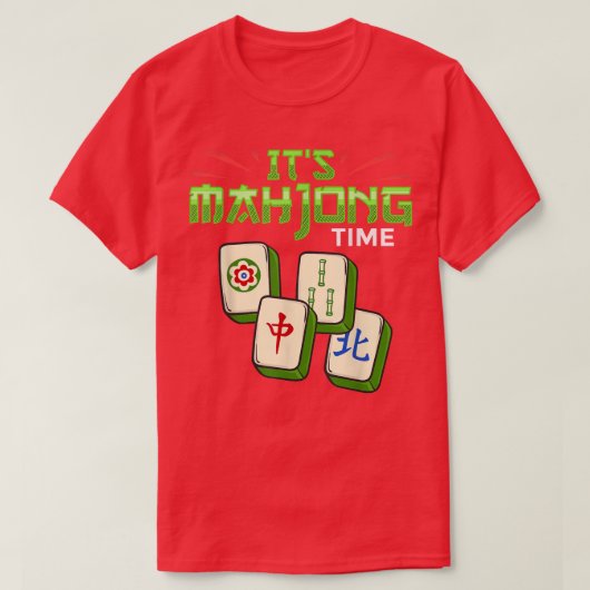Mahjong Game Mah Jongg Online Player Tile T-Shirt (Design vorne)