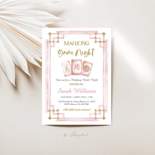 Mahjong Game Night Party Einladung