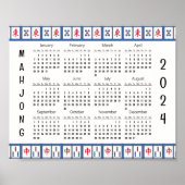 Mahjong Game Tiles 2024 Calendar Poster (Vorne)