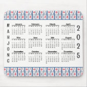 Mahjong Game Tiles 2025 Calendar Mousepad (Vorne)