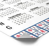Mahjong Game Tiles 2025 Calendar Poster (Ecke)