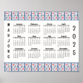 Mahjong Game Tiles 2025 Calendar Poster (Vorne)