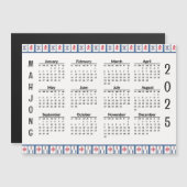 Mahjong Game Tiles 2025 Kalender Magnetkarte (Vorne/Hinten)