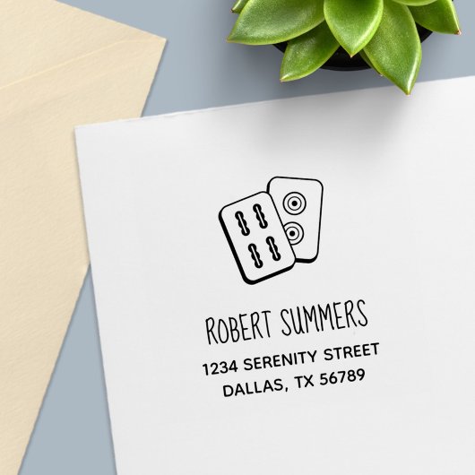 MahJong Game Tiles-Adresse Permastempel