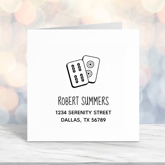 MahJong Game Tiles-Adresse Permastempel