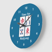 Mahjong Game Tiles Design Akrylle Wall Clock Große Wanduhr (Winkel)