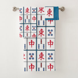 Mahjong Game Tiles Design Badhandtuch Set