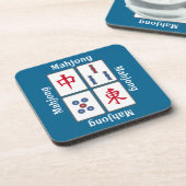 Mahjong Game Tiles Design Beverage Coaster Getränkeuntersetzer (Linke Seite)