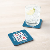 Mahjong Game Tiles Design Beverage Coaster Getränkeuntersetzer (Rechte Seite)