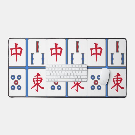 Mahjong Game Tiles Design Desk Mat Schreibtischunterlage (Tastatur & Maus)