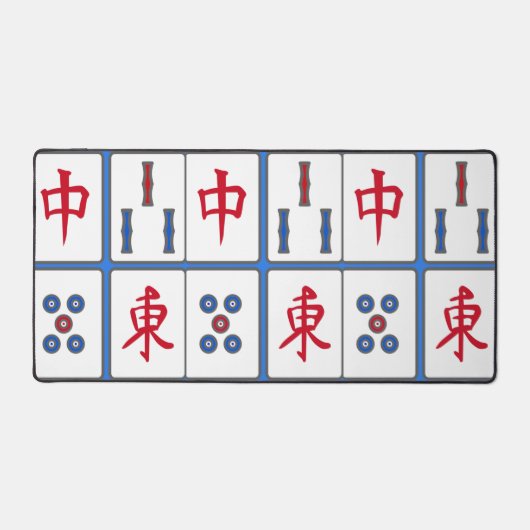 Mahjong Game Tiles Design Desk Mat Schreibtischunterlage (Vorderseite)