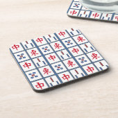 Mahjong Game Tiles Design Getränkeküste Getränkeuntersetzer (Linke Seite)