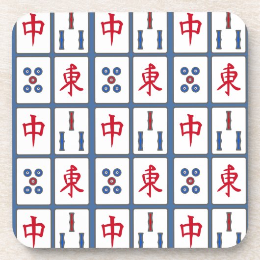 Mahjong Game Tiles Design Getränkeküste Getränkeuntersetzer (Vorderseite)