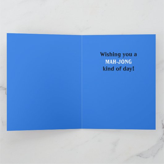 Mahjong Game Tiles Design Grußkarte Karte (Innenseite)