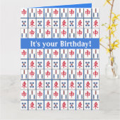 Mahjong Game Tiles Design Grußkarte Karte (Gelbe Blume)