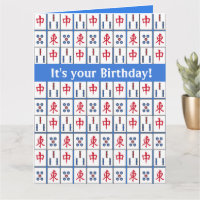 Mahjong Game Tiles Design Grußkarte