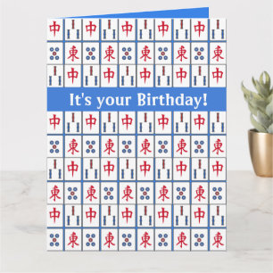 Mahjong Game Tiles Design Grußkarte Karte