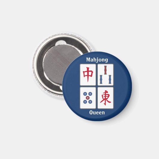 Mahjong Game Tiles Design Magnet (Vorderseite/Rückseite)