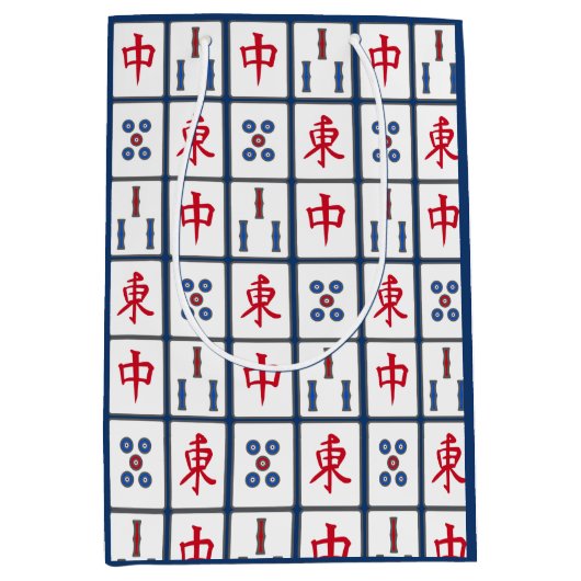 Mahjong Game Tiles Design Medium Geschenktasche Mittlere Geschenktüte (Vorderseite)