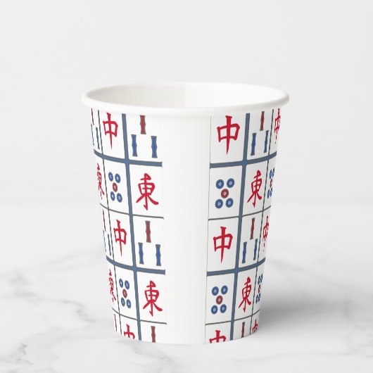 Mahjong Game Tiles Design Pappbecher (Links)